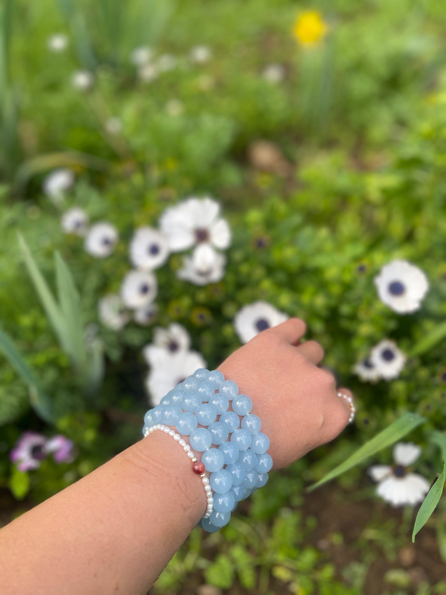 Blue Chalcedony Bracelet Elastic