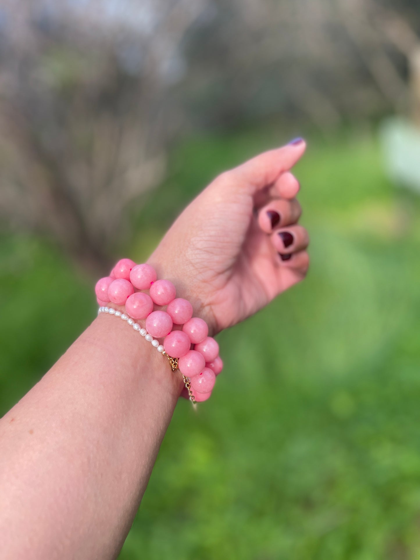 Rhodochrosite Elastic Bracelet