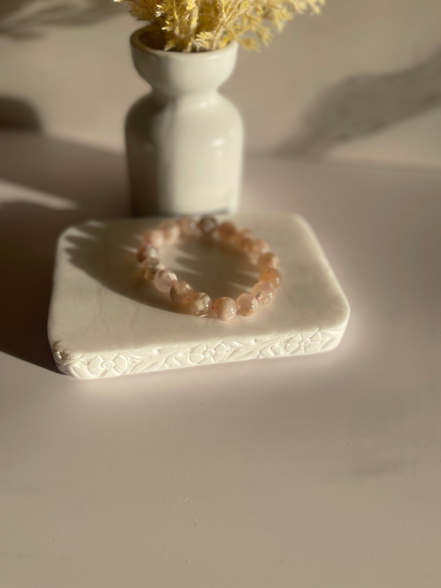 Sakura Agate aka Flower Agate Elastic Bracelet