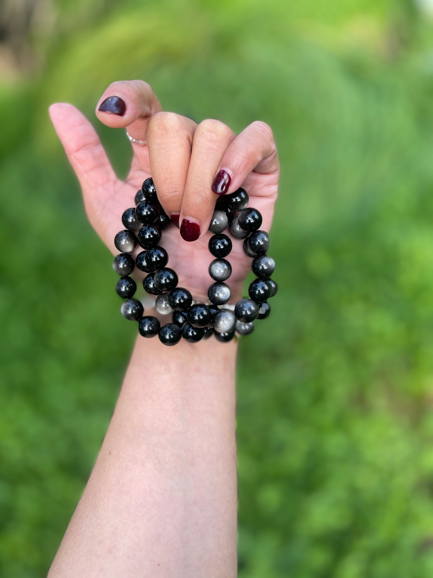 Silver Obsidian Bracelet