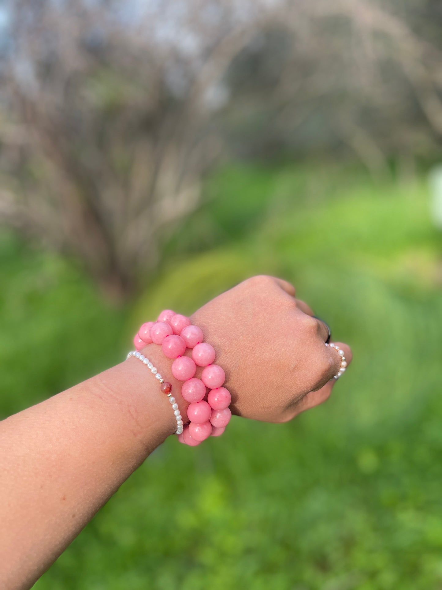 Rhodochrosite Elastic Bracelet