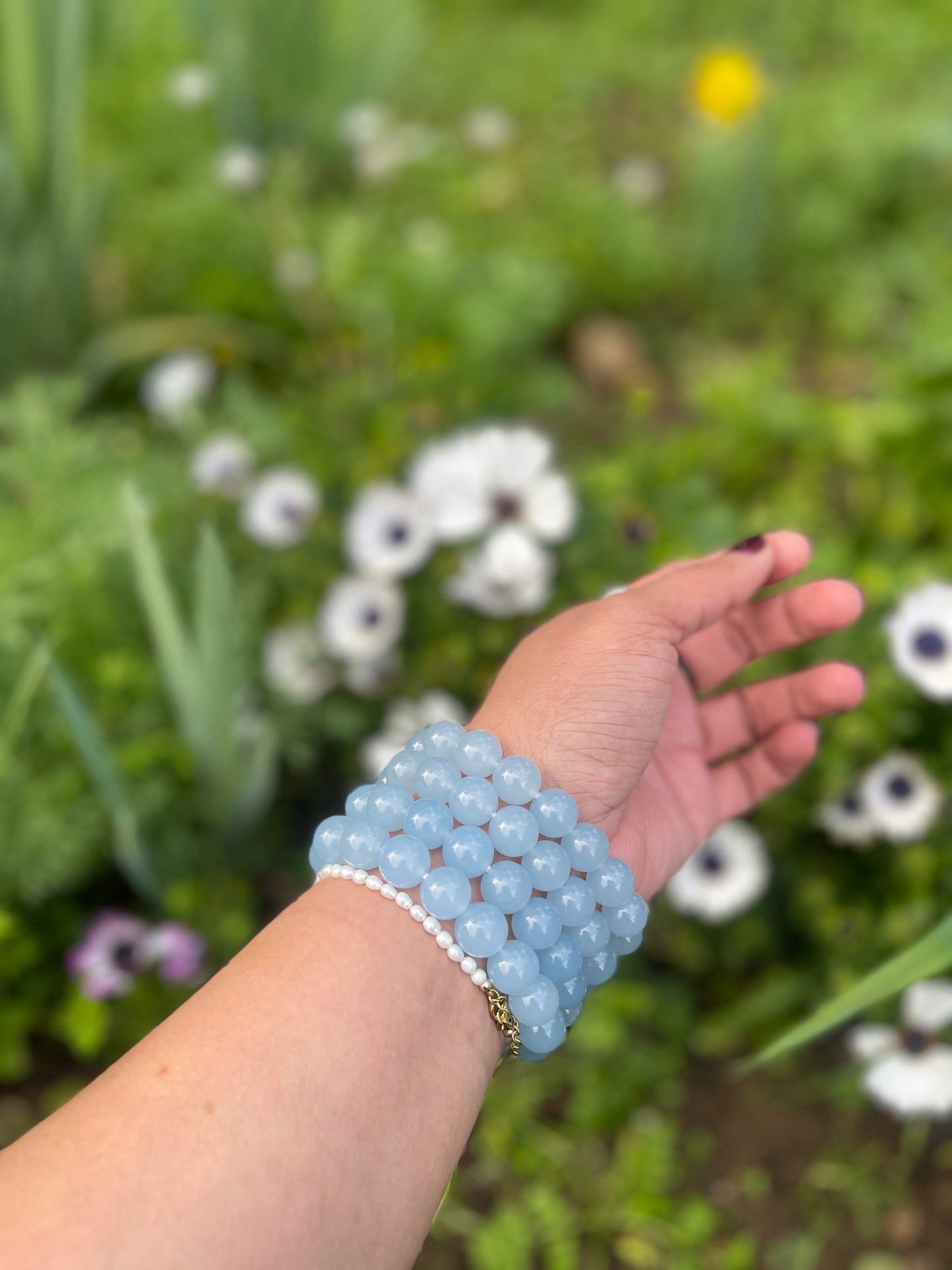 Blue Chalcedony Bracelet Elastic