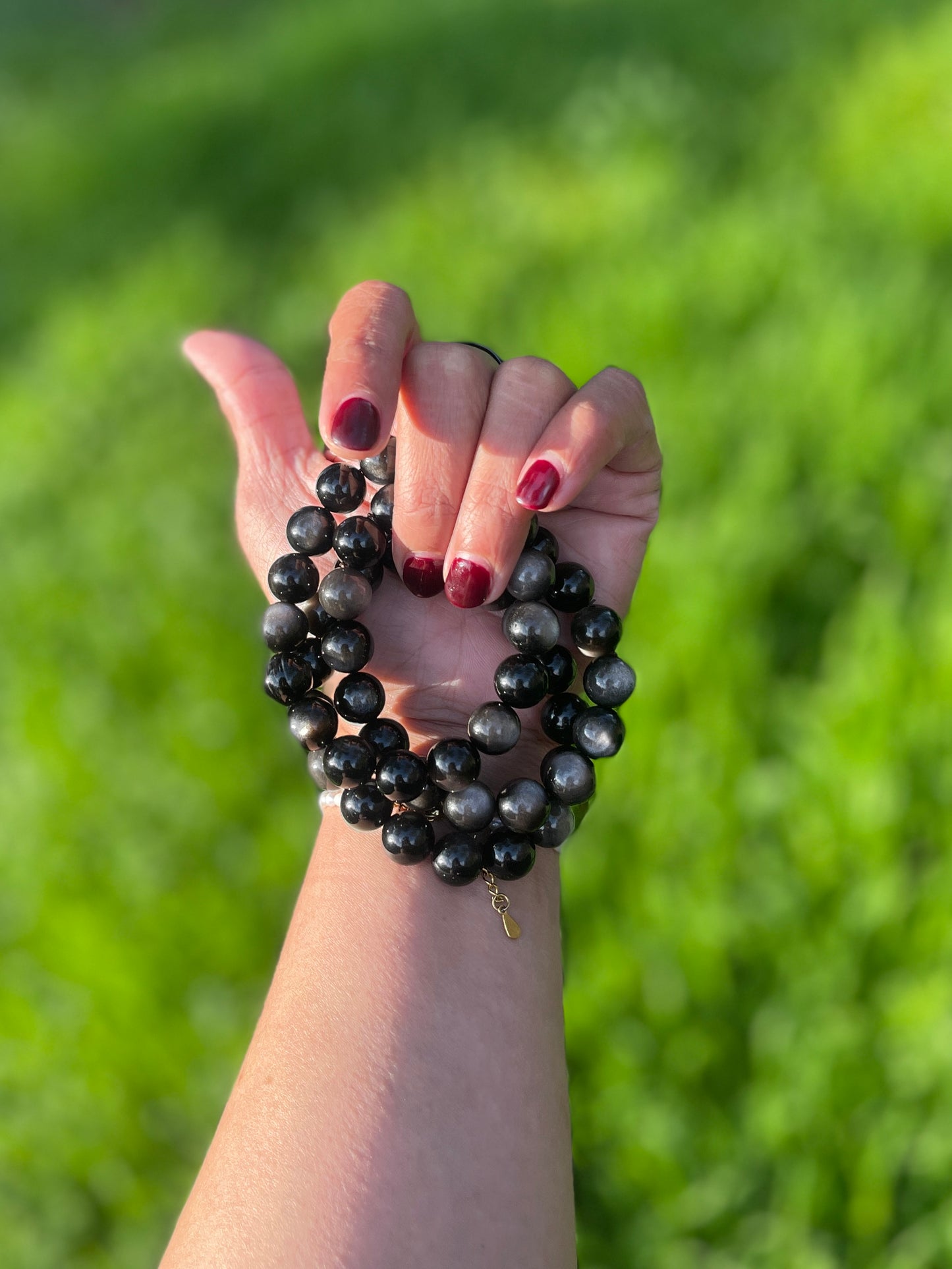 Silver Obsidian Bracelet