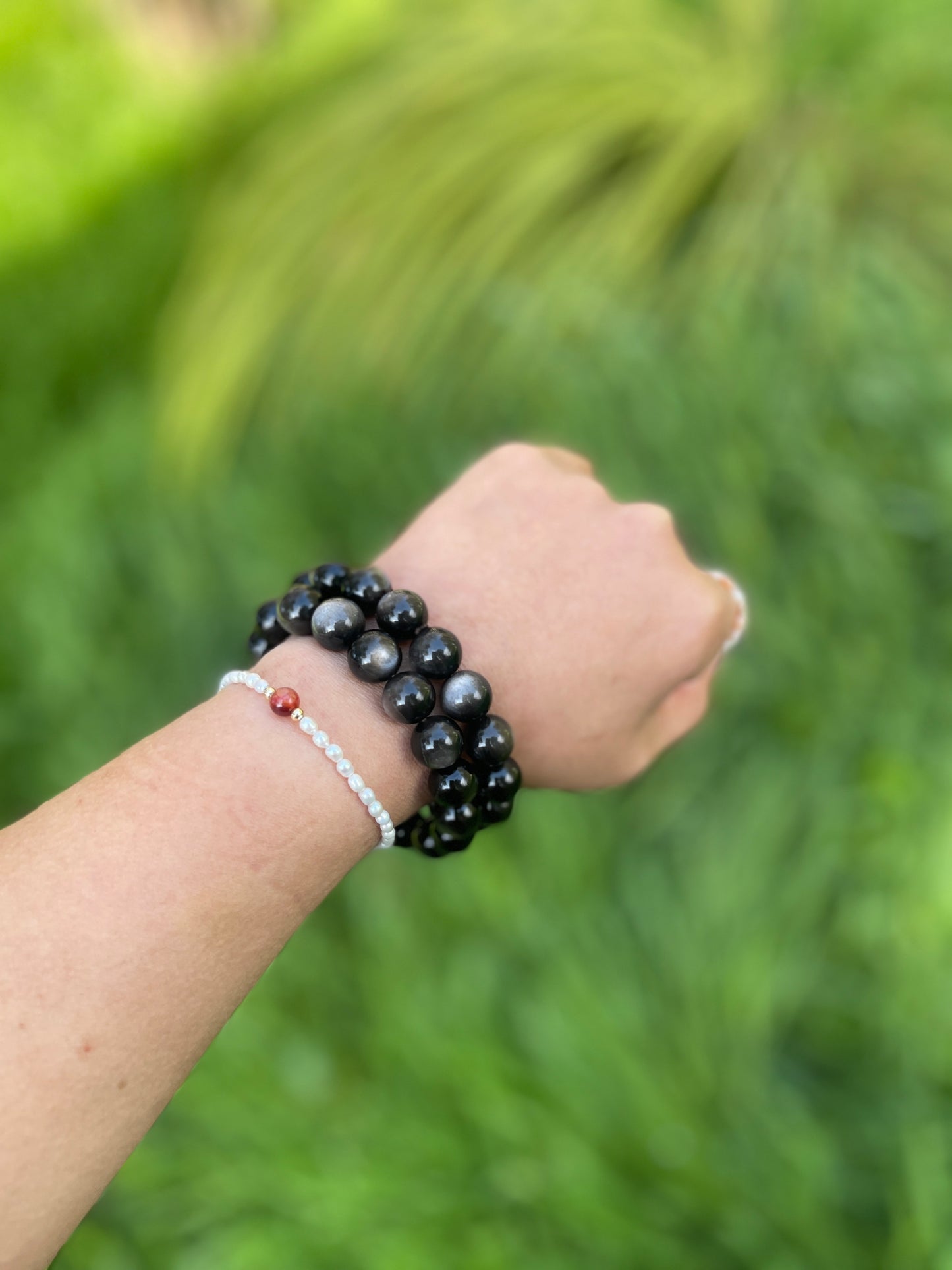 Silver Obsidian Bracelet